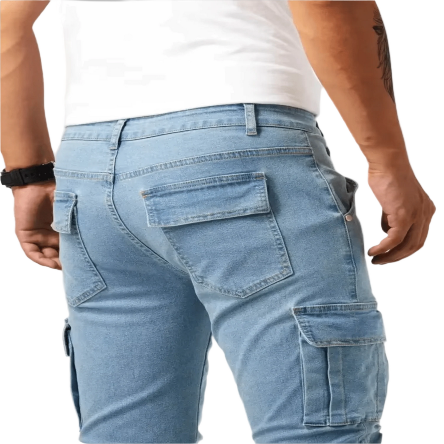 Strech Denim Cargo Jeans