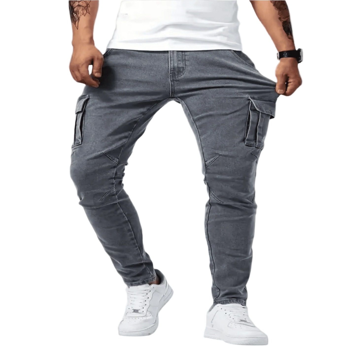 Strech Denim Cargo Jeans