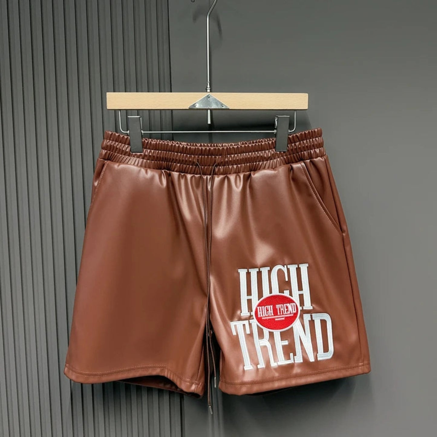 Street Luxe Embroidered Polyester Shorts
