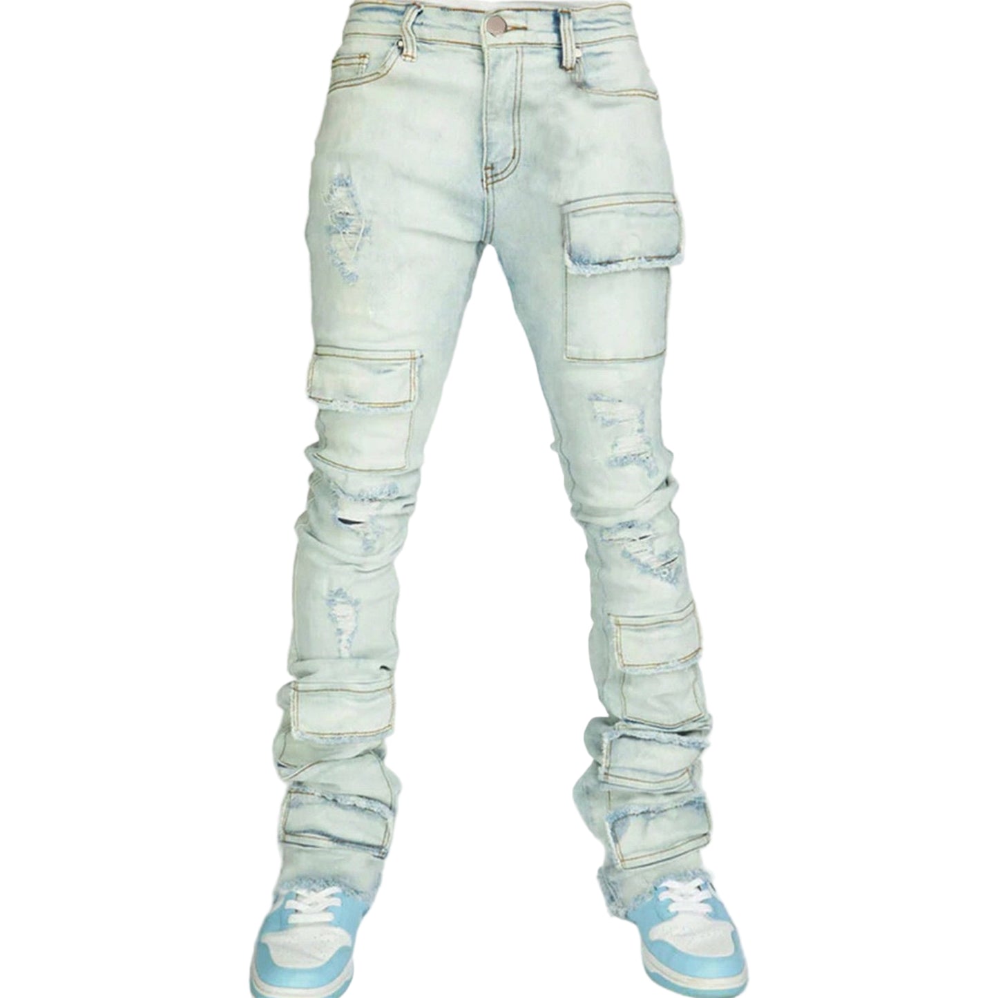 Stacked Denim Cargo Jeans