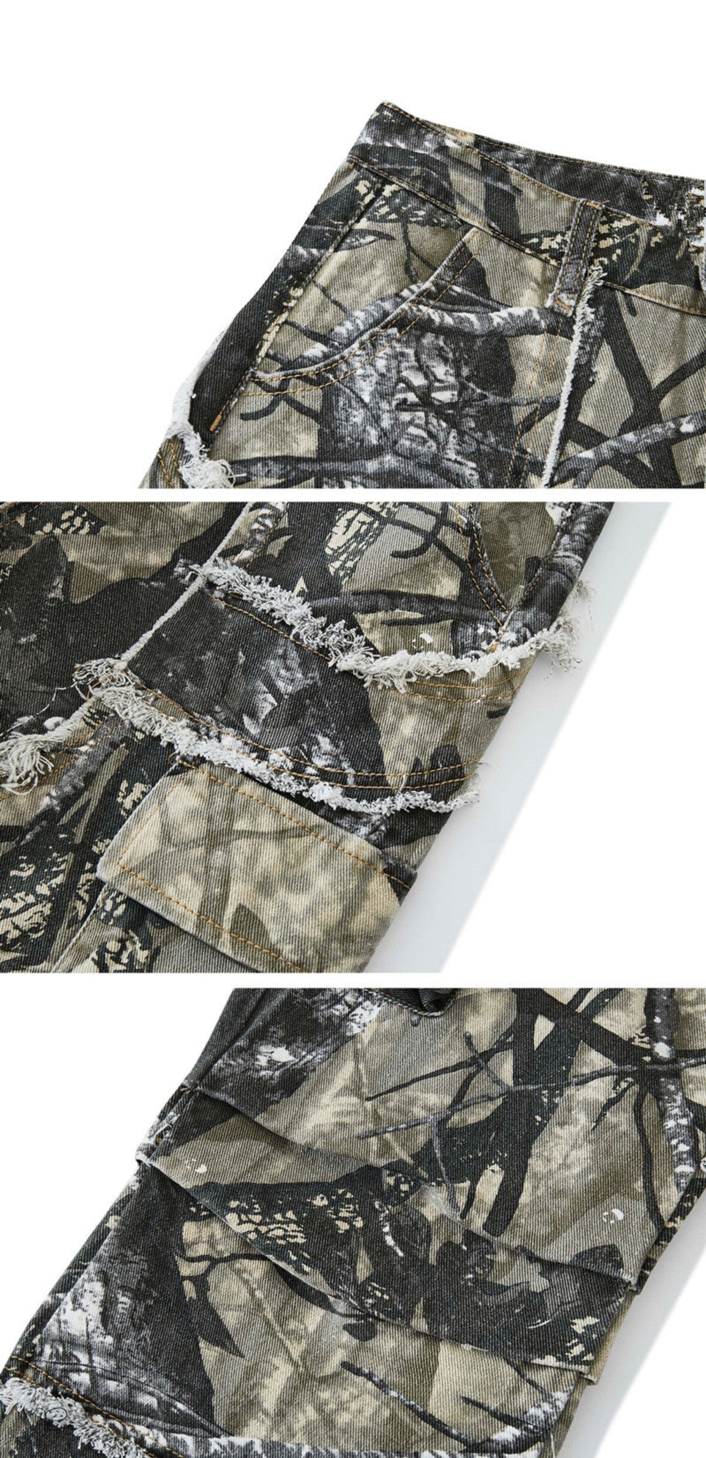 Baggy Woodland Mens Cargos- Light Weight Cotton Casaual Camouflage Cargos