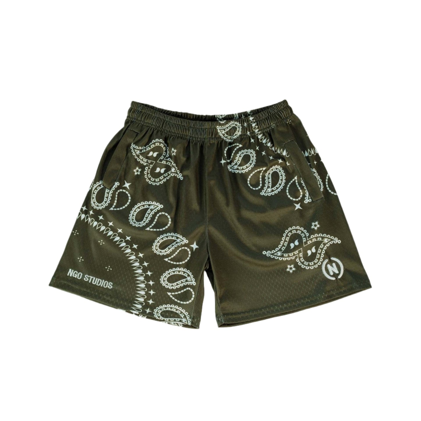 Polyester Paisley Print Shorts