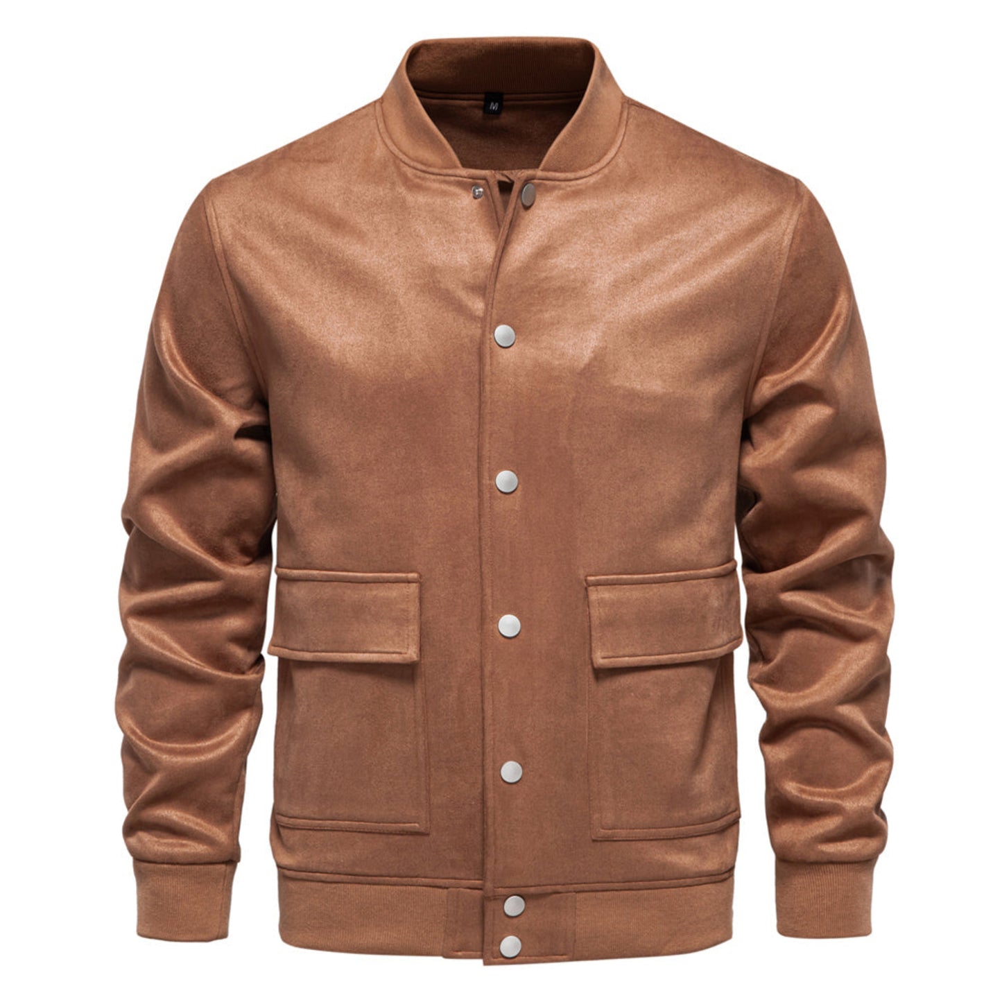 Polyester Crewneck Bomber Button Up Jacket