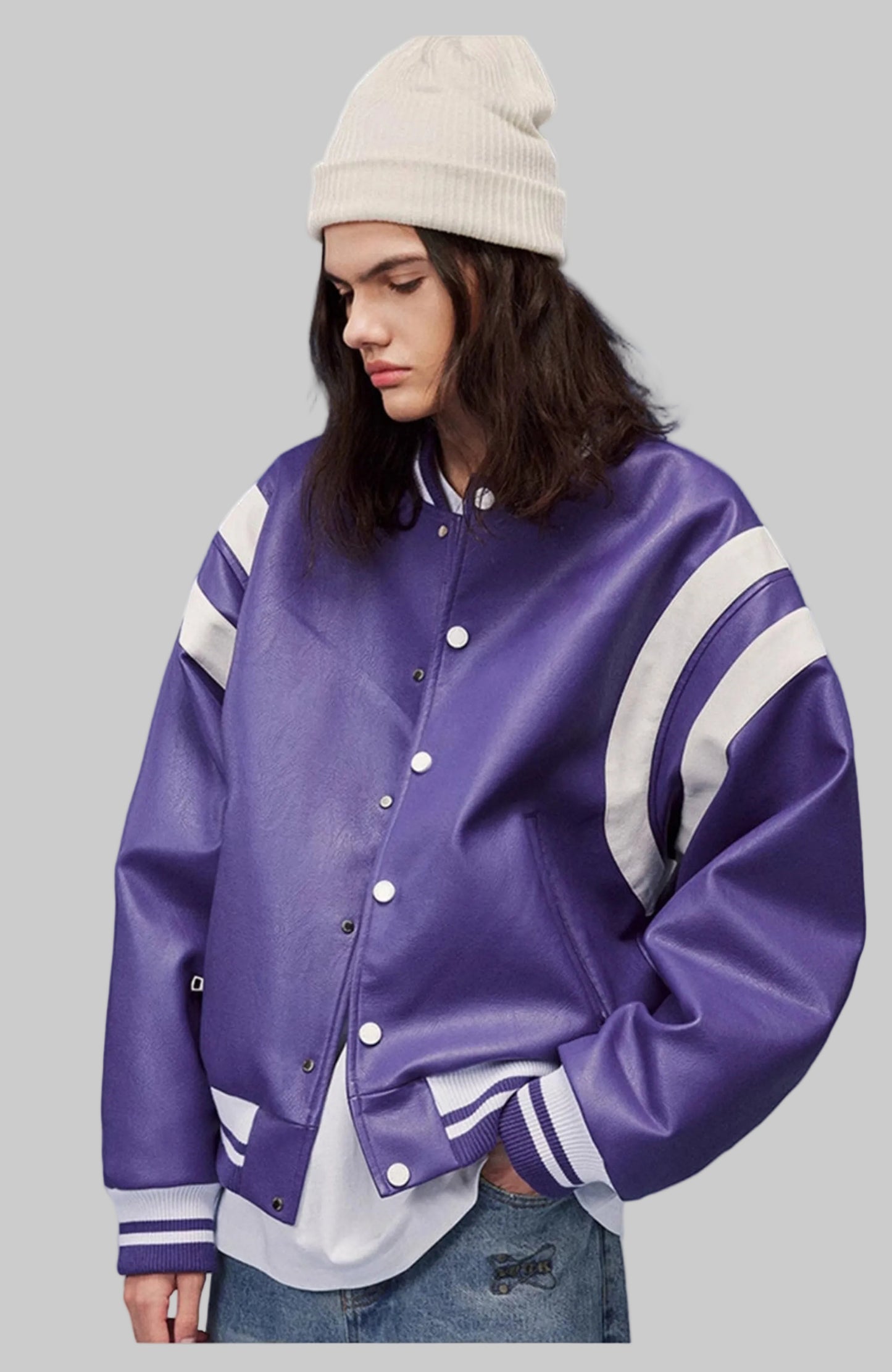 Street Luxe Mens Leather Bomber Jacket