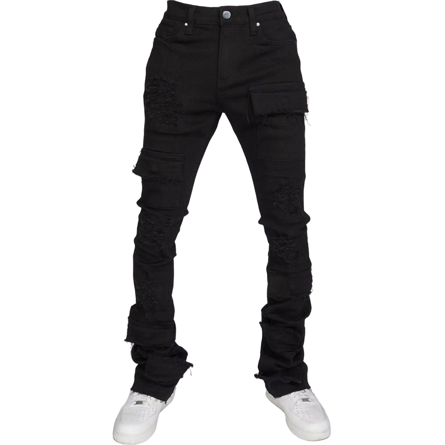 Stacked Denim Cargo Jeans