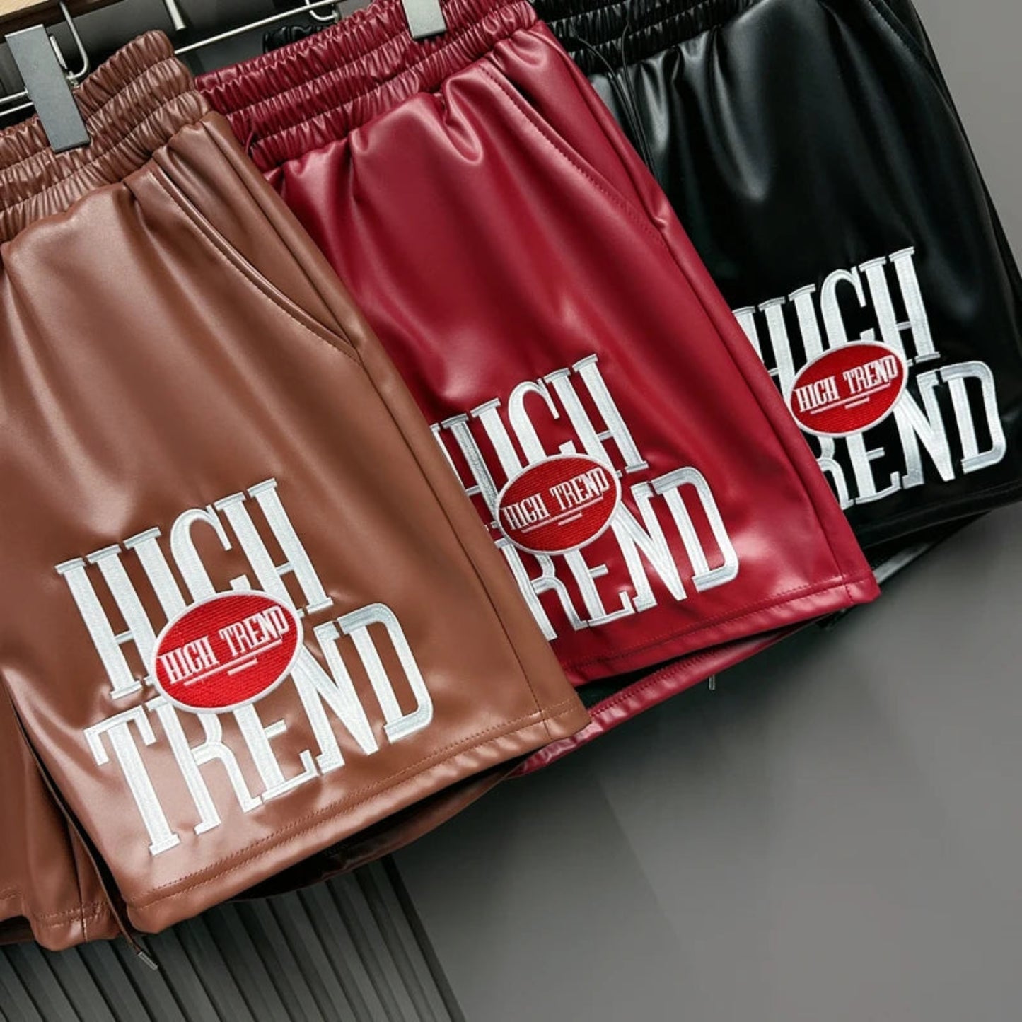 Street Luxe Embroidered Polyester Shorts
