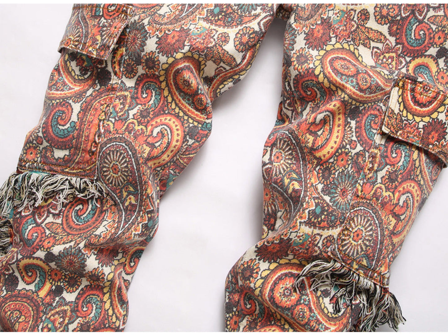 Lux Paisley Denim Cargos
