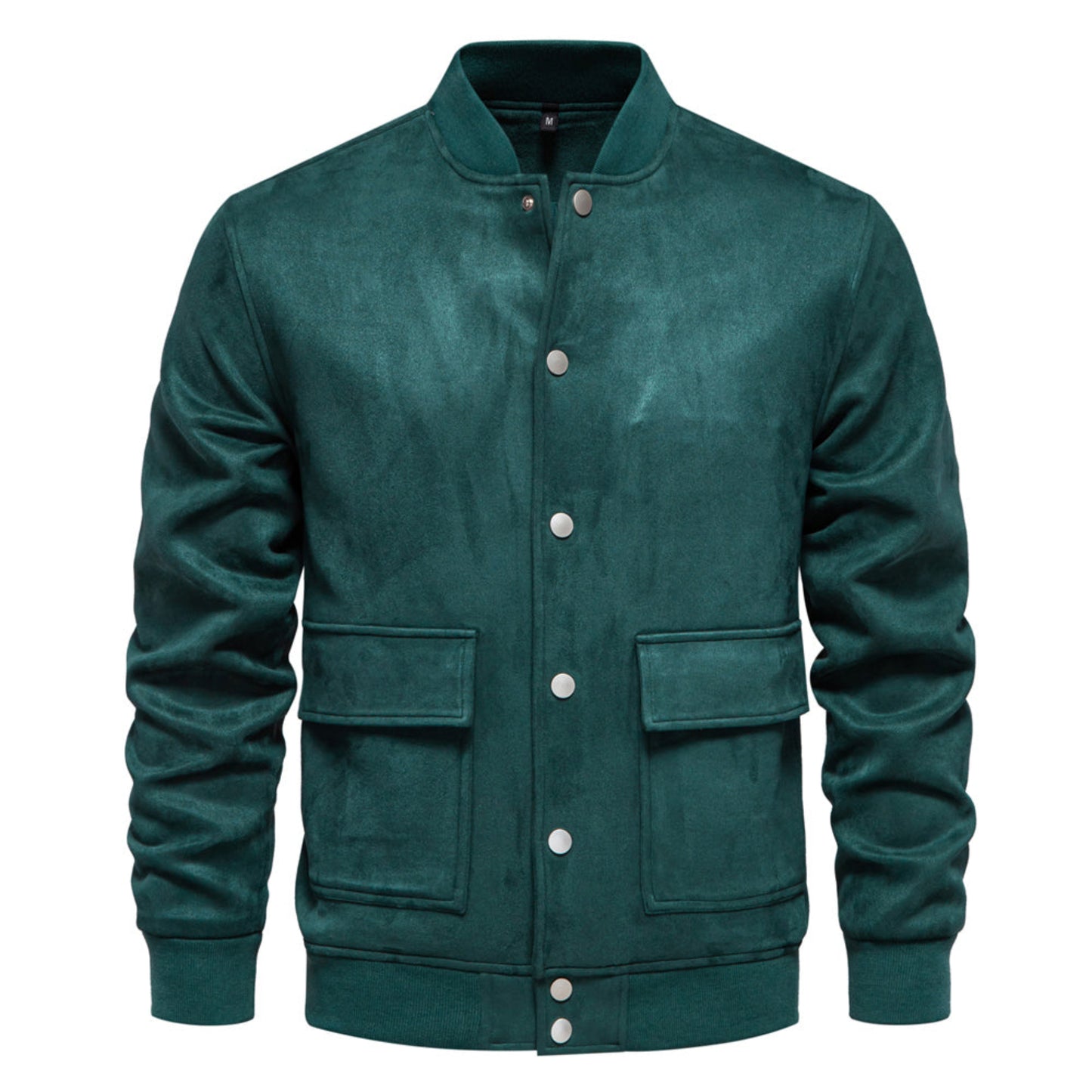 Polyester Crewneck Bomber Button Up Jacket