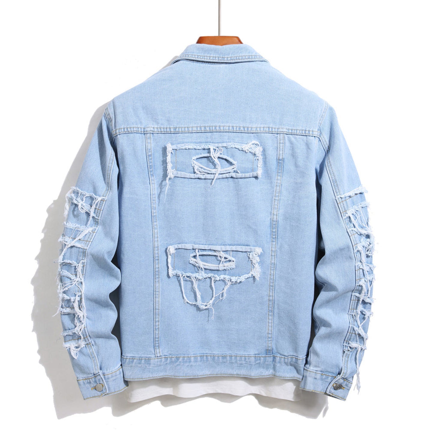 Distressed Denim Fashion Jacket