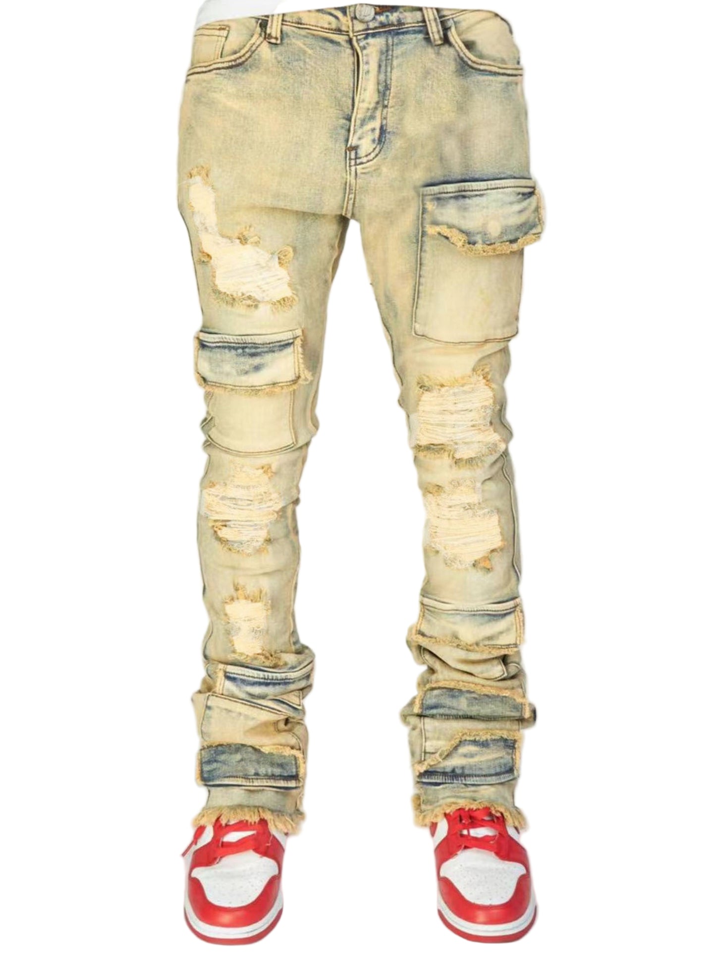 Stacked Denim Cargo Jeans