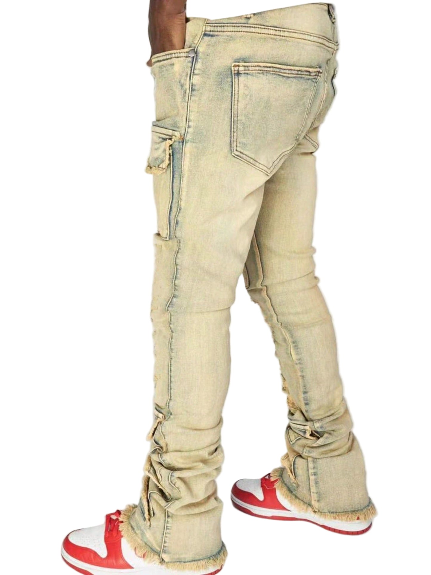 Stacked Denim Cargo Jeans