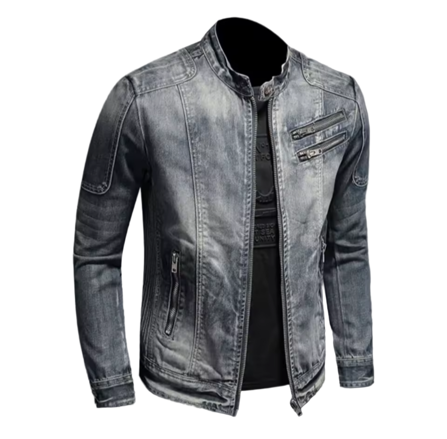 Italiano Lux Mens Denim Jacket- Light Weight Cotton Casual Denim Jacket