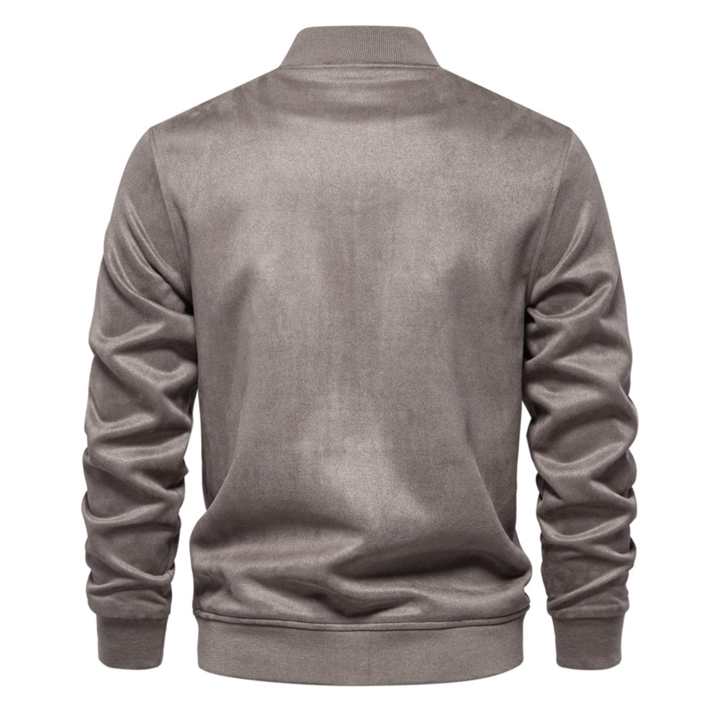 Polyester Crewneck Bomber Button Up Jacket