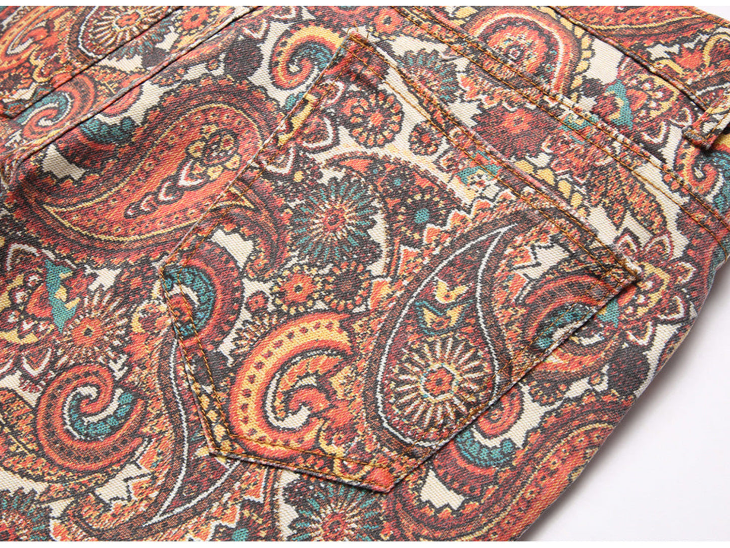 Lux Paisley Denim Cargos