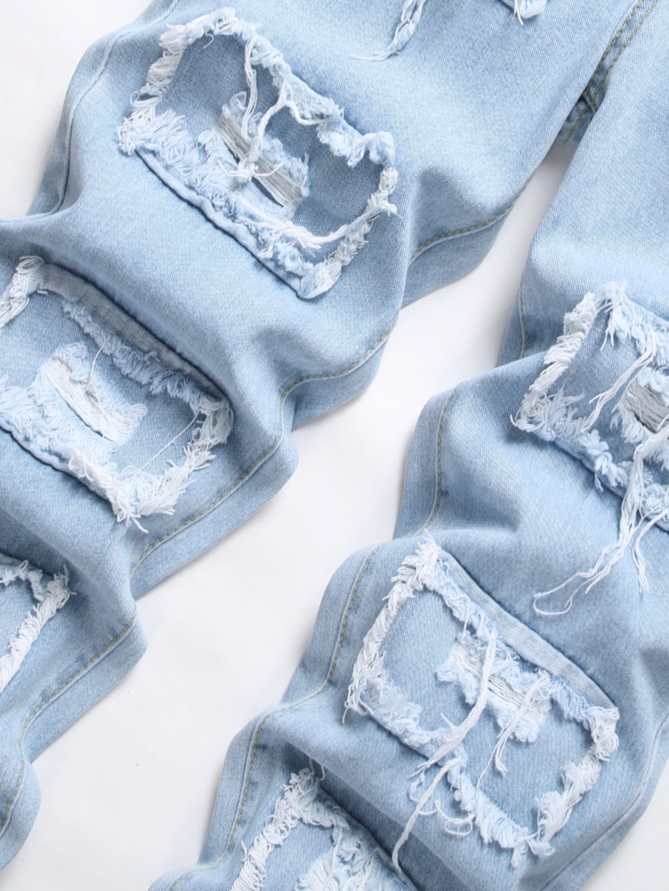 Blue Distressed Denim Jeans