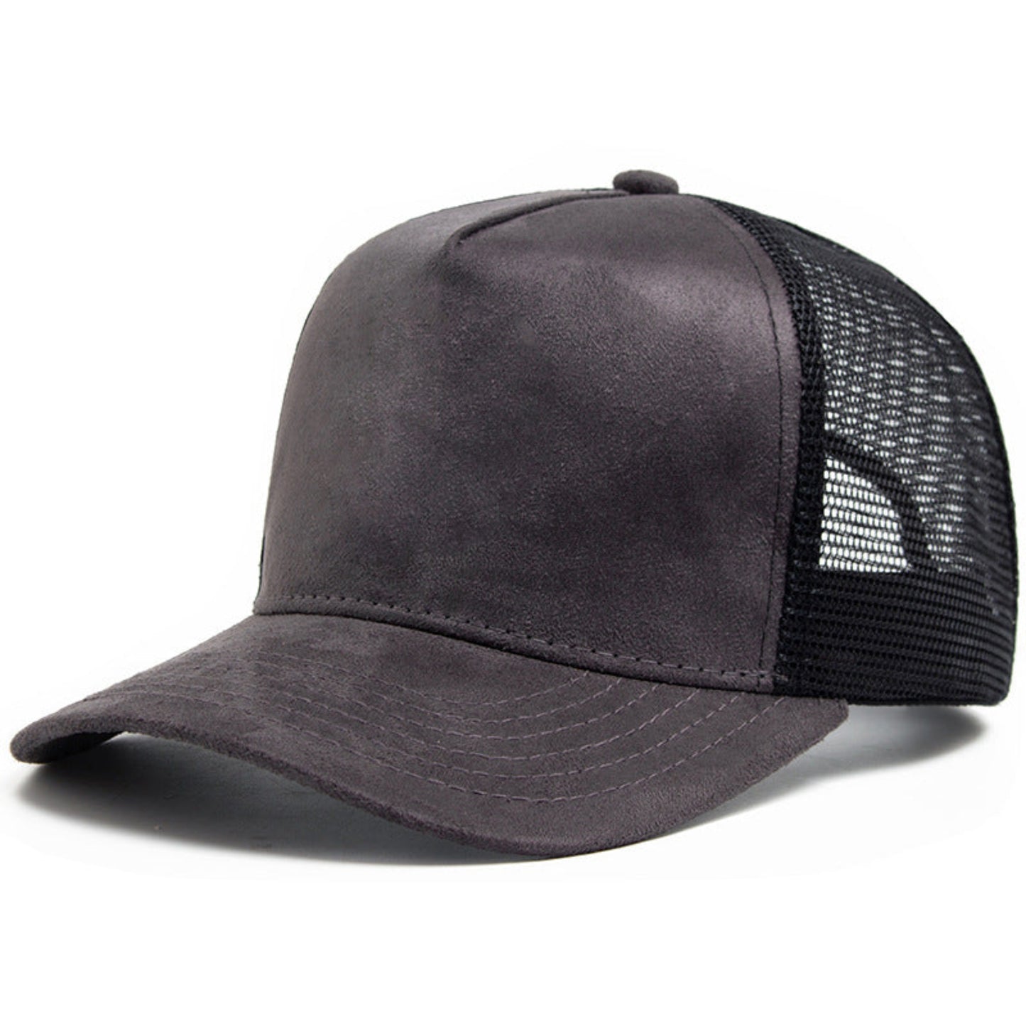 Mesh Suede Trucker Snapback