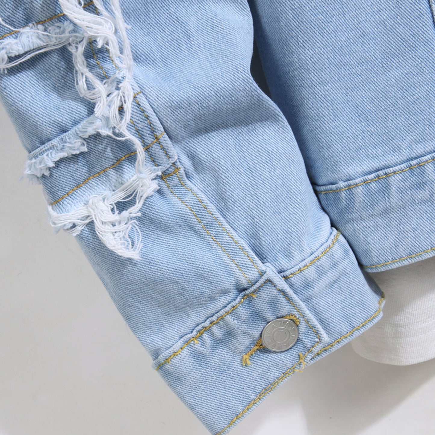 Distressed Denim Fashion Jacket