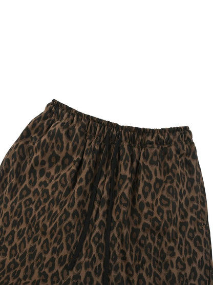 Heavyweight Leopard Drawstring Shorts
