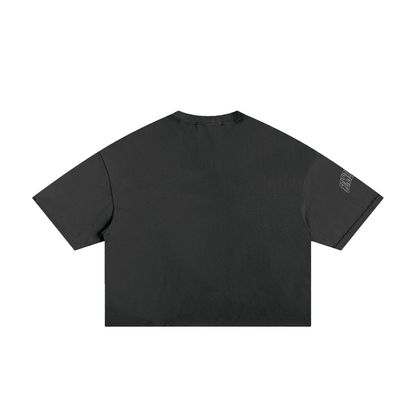 Distressed  Cropped Boxy Tee
