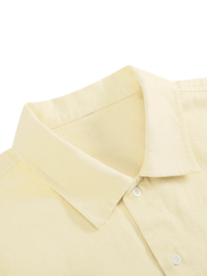 Boxy Heavyweight Short Sleeve Collard Button Up