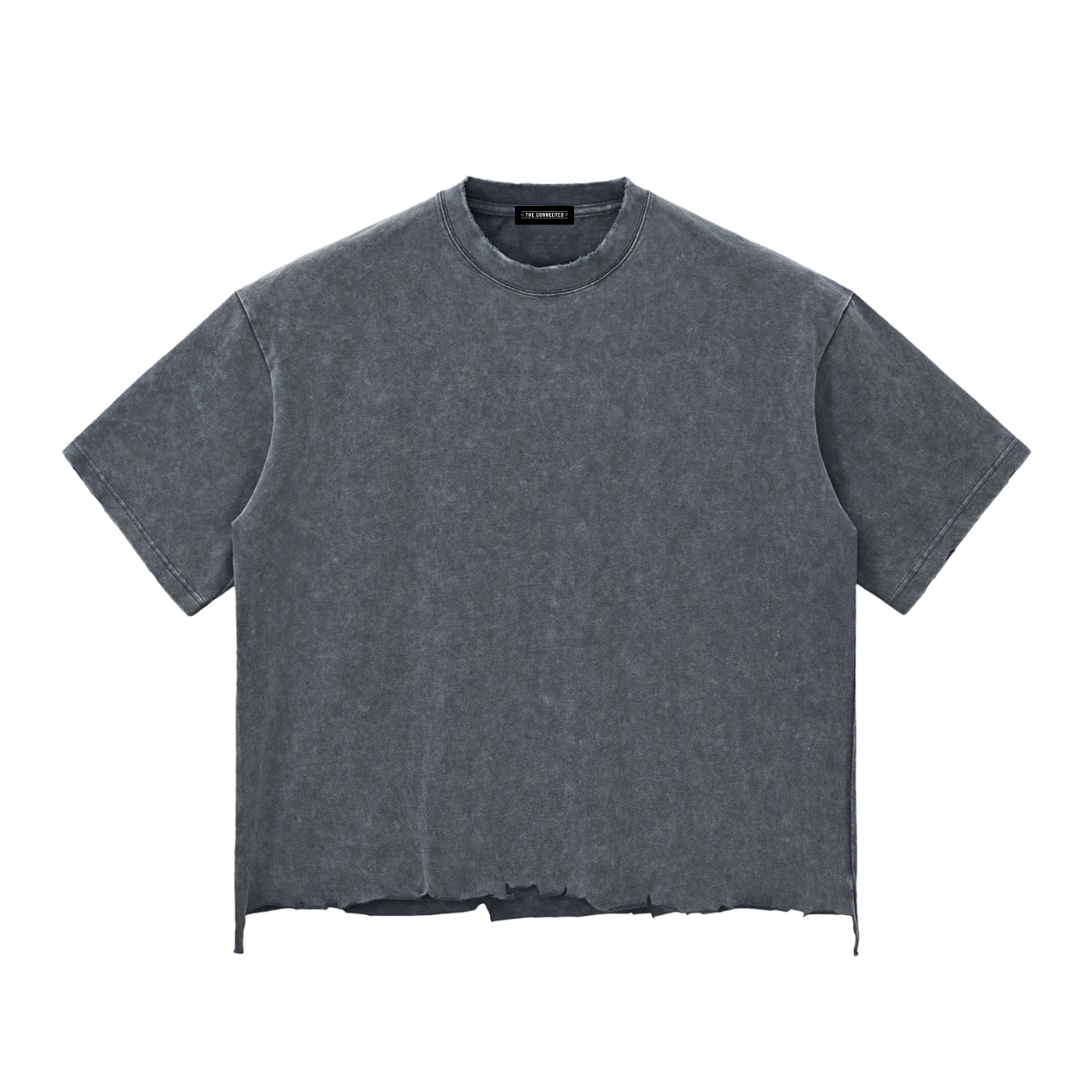 Snow Washed Raw-Hem Boxy T-shirt