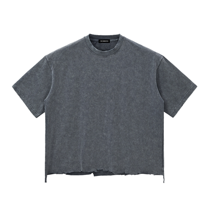 Snow Washed Raw-Hem Boxy T-shirt
