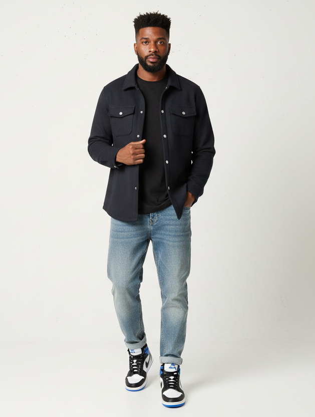 Inspire Buttoned Overcoat- Light Weight Polyester Long Sleeve OverCoat