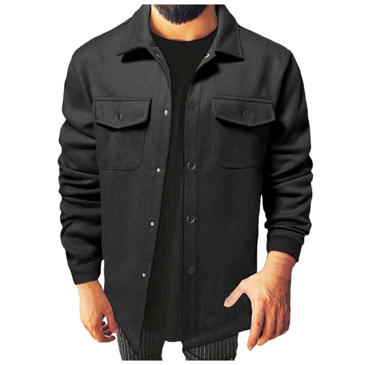 Inspire Mens Overshirt- Light Weight Casual Polyester Long Sleeve Shirt With Buttons & Pockets