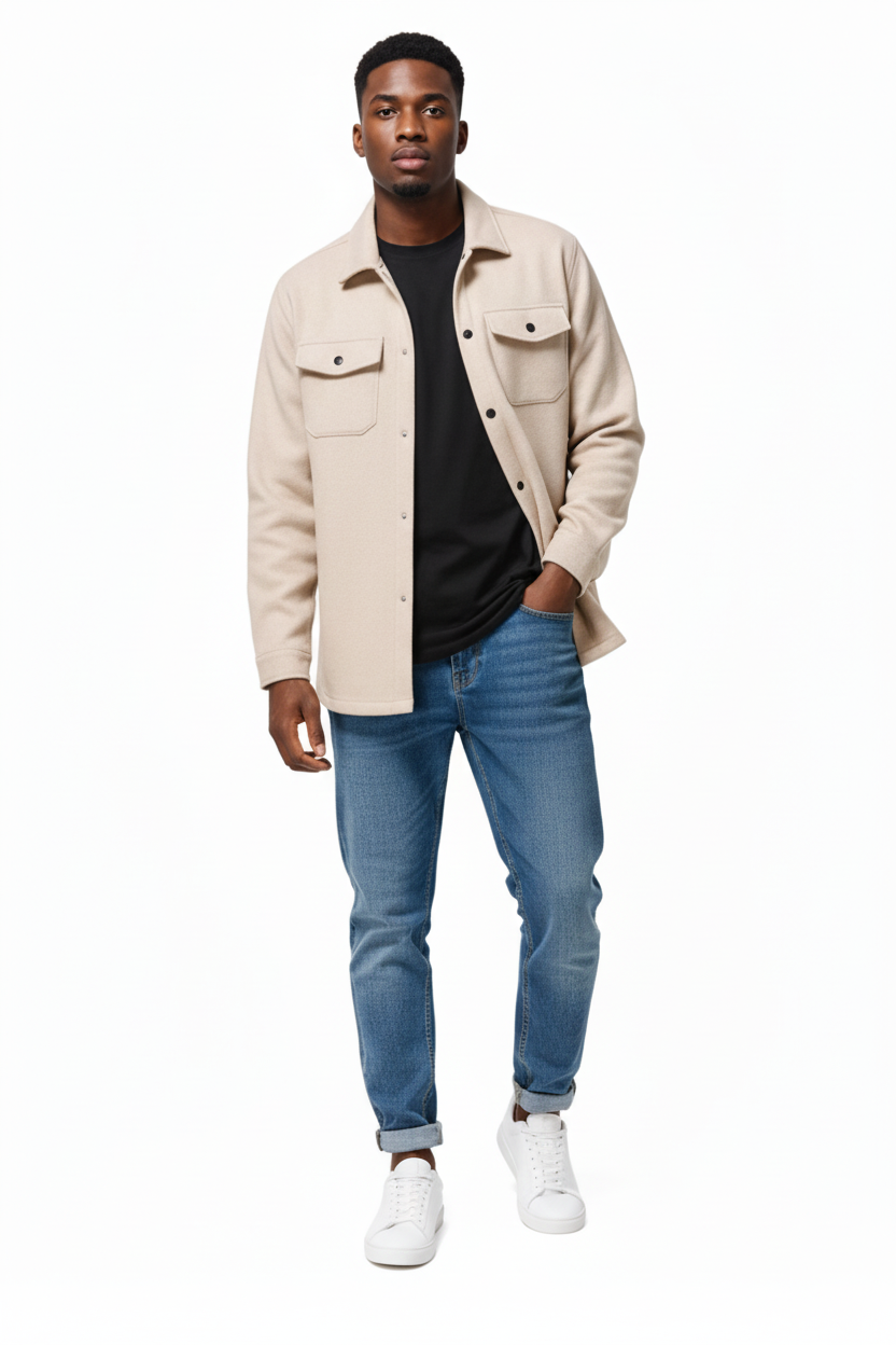 Inspire Buttoned Overcoat- Light Weight Polyester Long Sleeve OverCoat