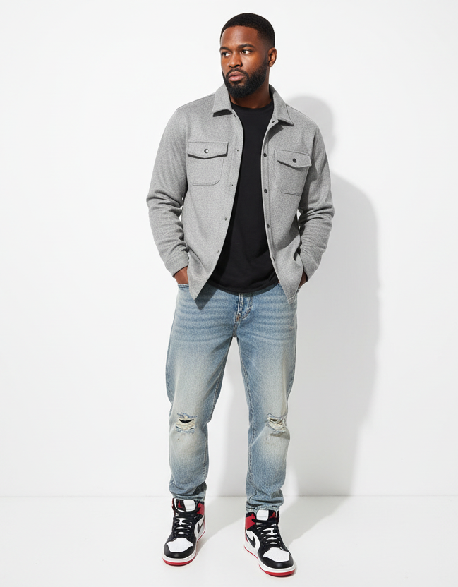 Inspire Buttoned Overcoat- Light Weight Polyester Long Sleeve OverCoat