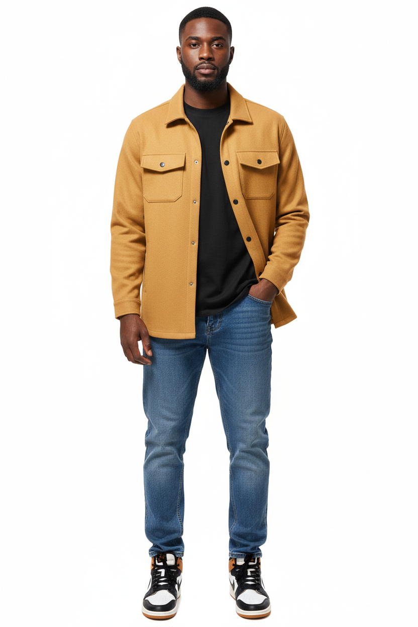 Inspire Buttoned Overcoat- Light Weight Polyester Long Sleeve OverCoat