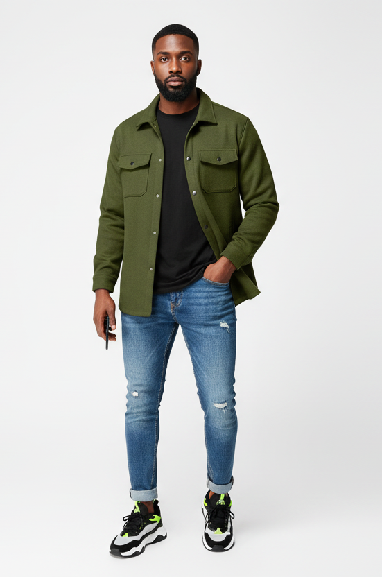 Inspire Buttoned Overcoat- Light Weight Polyester Long Sleeve OverCoat