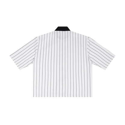Striped Full-Zip Baseball Jersey
