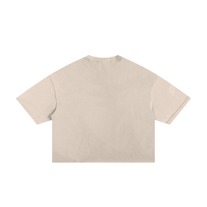 Distressed  Cropped Boxy Tee