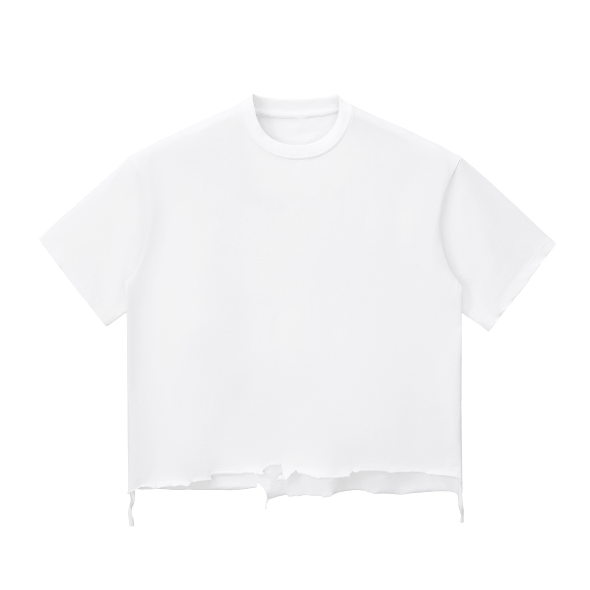 Snow Washed Raw-Hem Boxy T-shirt
