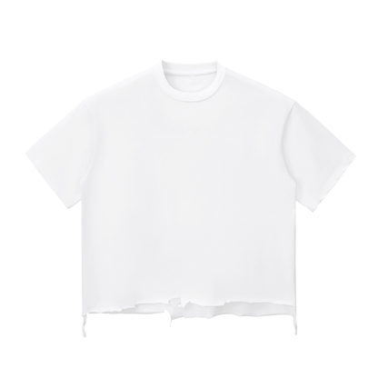 Snow Washed Raw-Hem Boxy T-shirt