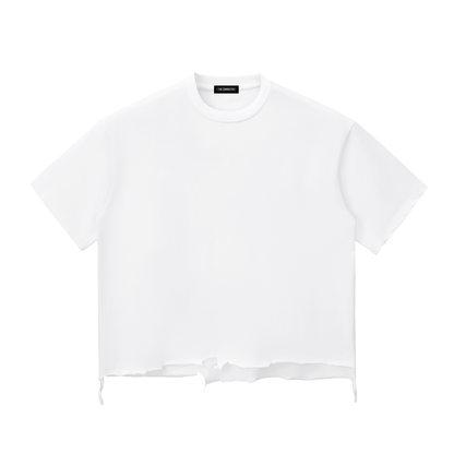 Snow Washed Raw-Hem Boxy T-shirt