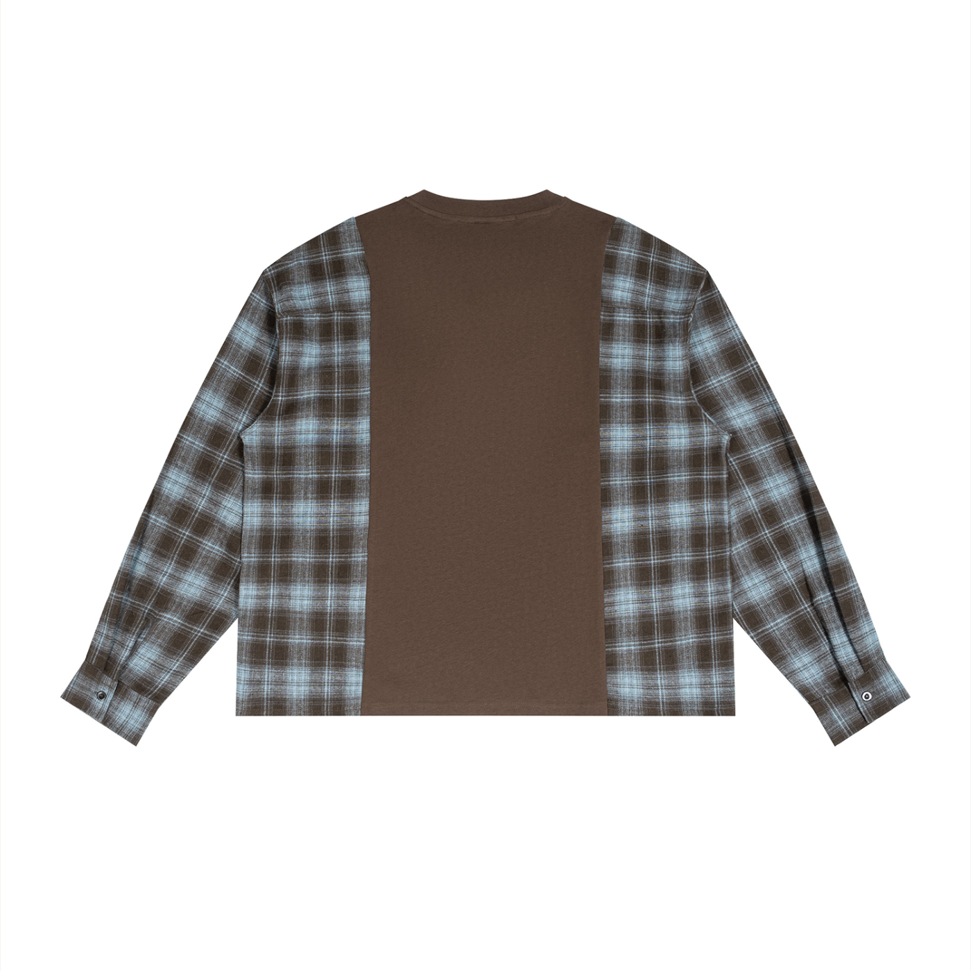 Plaid Panel Long Sleeve T-Shirt