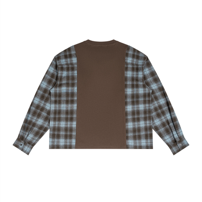 Plaid Panel Long Sleeve T-Shirt