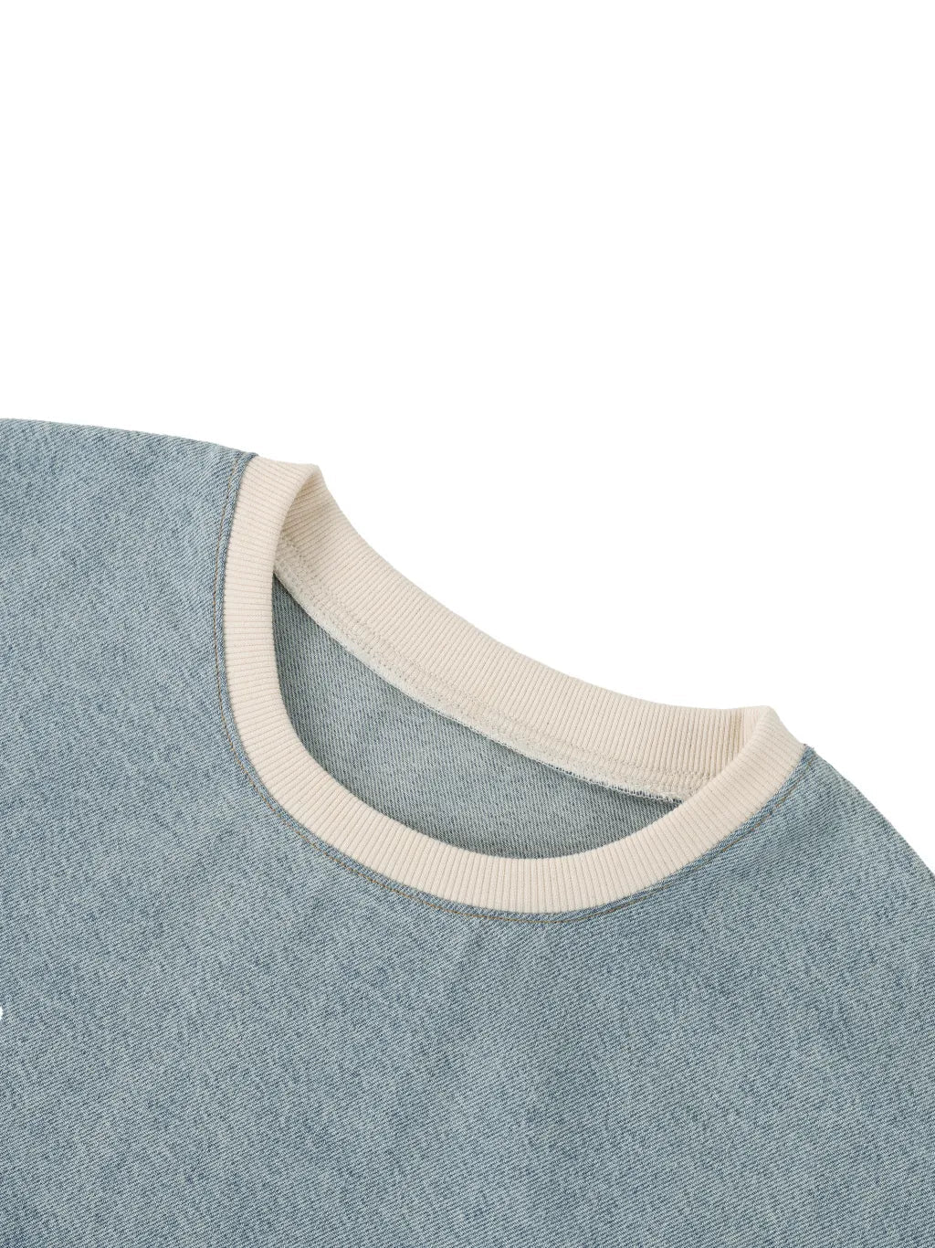 Vintage Wash Boxy Raw Hem Denim T-Shirt