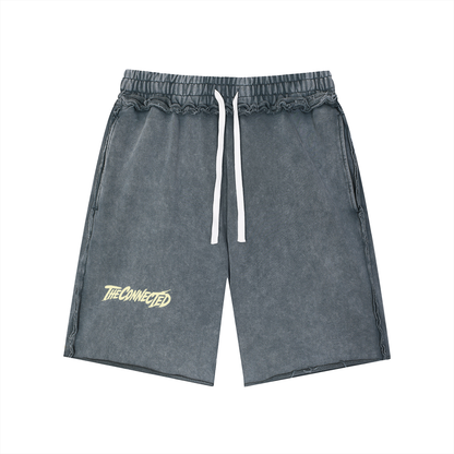 Mineral Wash Raw Edge Shorts