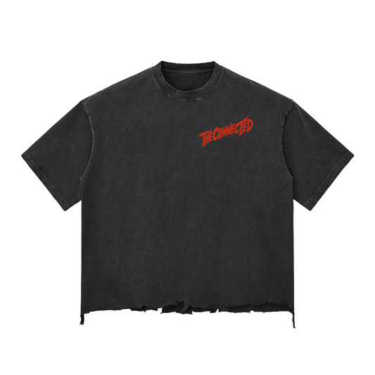 Snow Washed Raw-Hem Boxy T-shirt