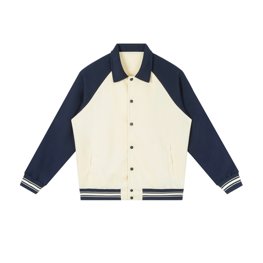 Collard Raglan Varsity Jacket