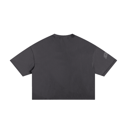 Distressed  Cropped Boxy Tee