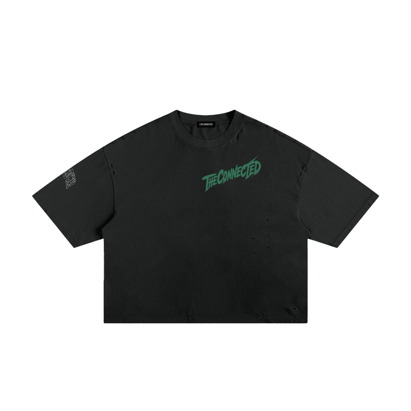 Distressed  Cropped Boxy Tee