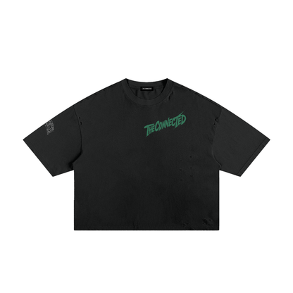 Distressed  Cropped Boxy Tee