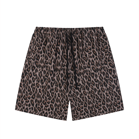 Heavyweight Leopard Drawstring Shorts