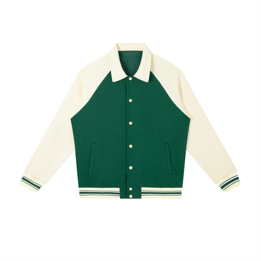 Collard Raglan Varsity Jacket
