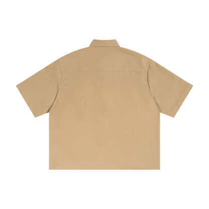 Boxy Heavyweight Short Sleeve Collard Button Up