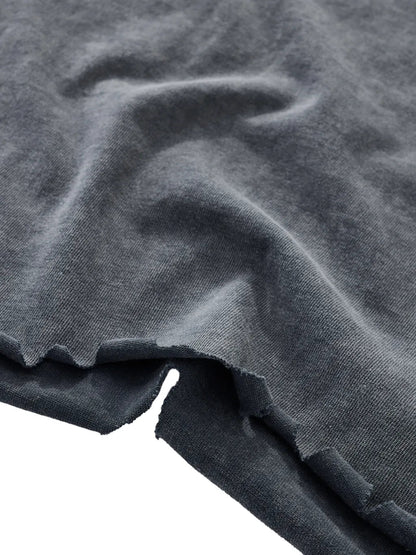 Snow Washed Raw-Hem Boxy T-shirt